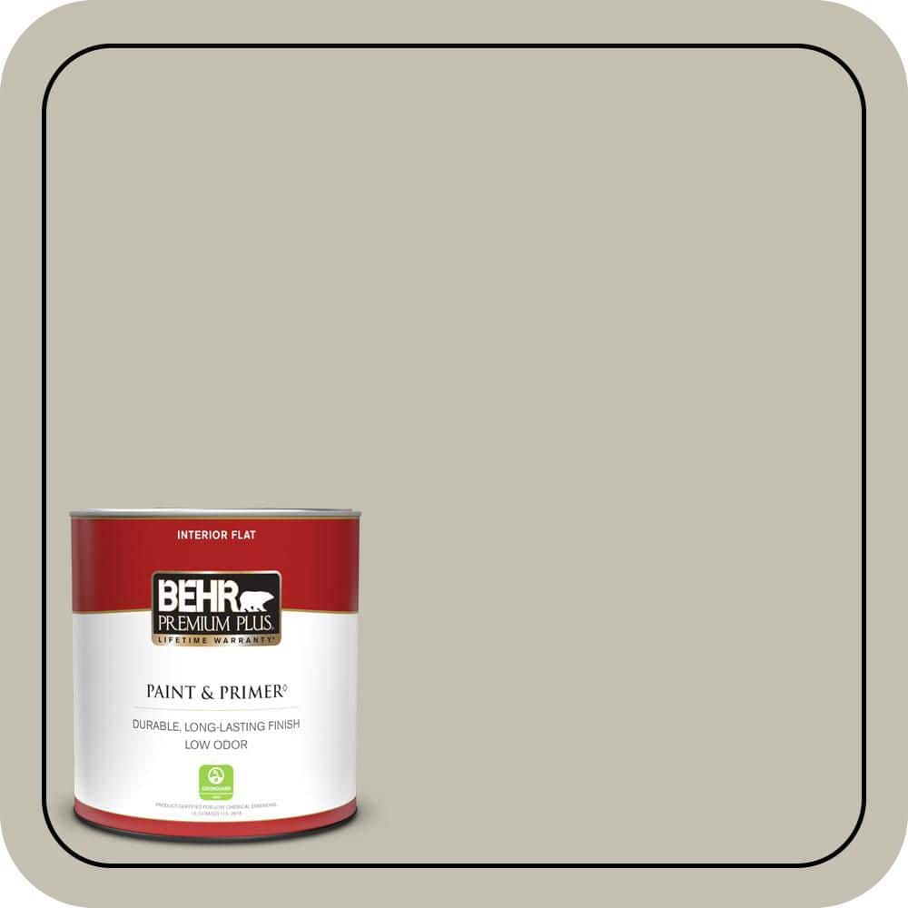 BEHR PREMIUM PLUS 1 qt. #N350-3 Biking Trail Flat Low Odor Interior Paint & Primer