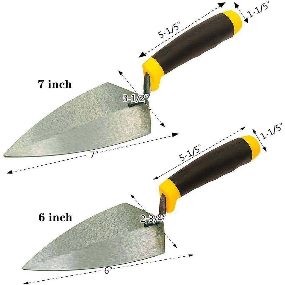 KIWDZFU 14.5 in. L Pointing Trowel with Rubber Handle, 4 Piece Masonry Hand Tools Set (2)