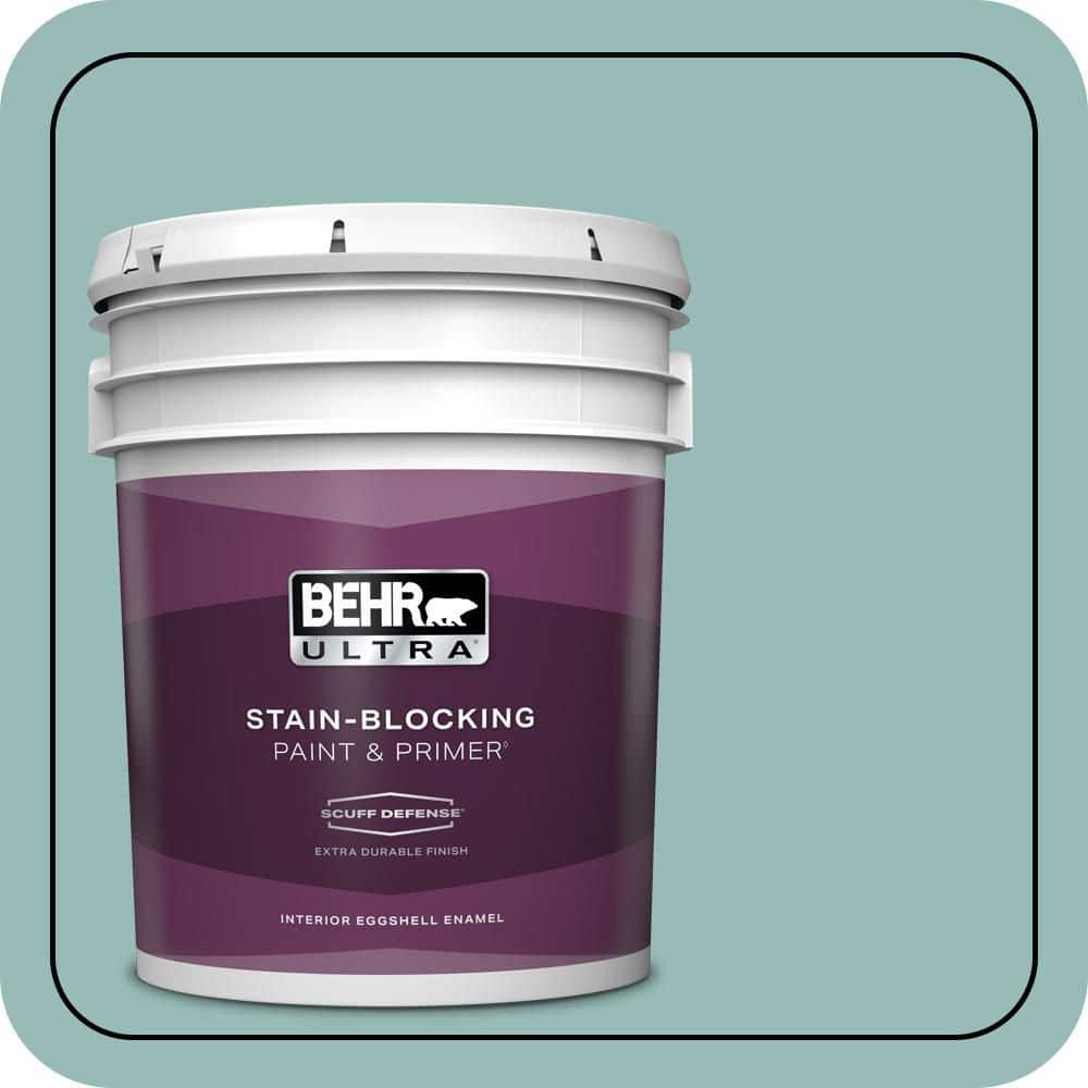 BEHR ULTRA 5 gal. #PPU12-06 Lap Pool Blue Extra Durable Eggshell Enamel Interior Paint & Primer
