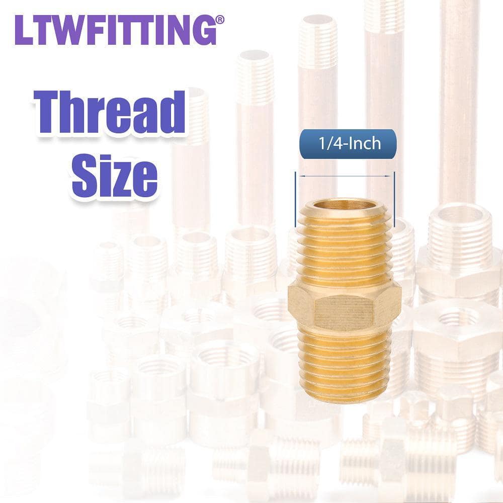 LTWFITTING Assortment Kit 1/8-Inch 1/4-Inch 3/8-Inch 1/2-Inch 3/4-Inch NPT Male Brass Pipe Hex Nipple Set (32-Pack) (3)