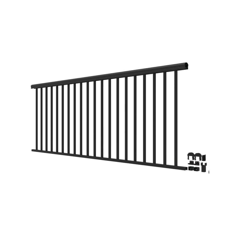 Barrette Outdoor Living VersaRail Cambridge 8 ft. x 36 in. Matte Black Aluminum Decorative Rail Level Kit (3)