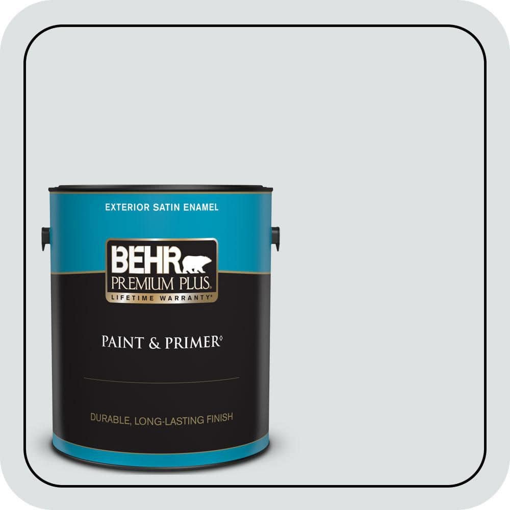 BEHR PREMIUM PLUS 1 gal. #MQ3-27 Etched Glass Satin Enamel Exterior Paint & Primer