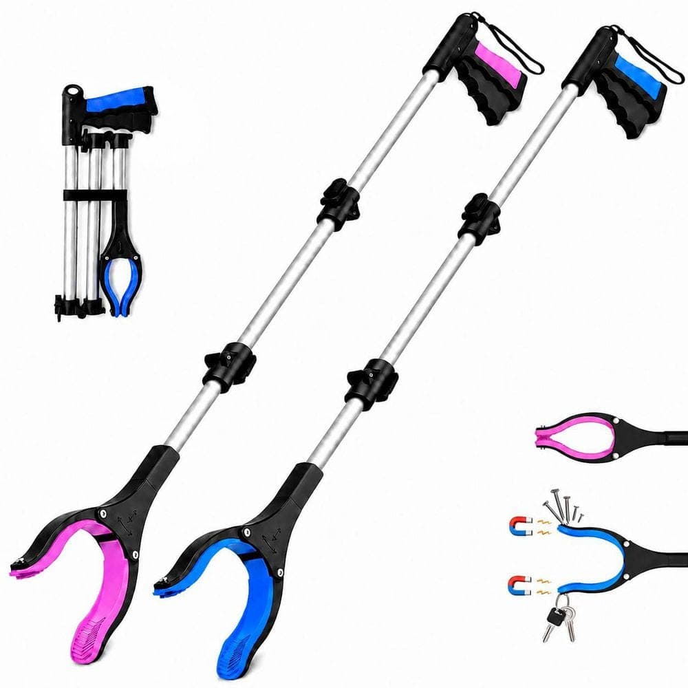 Misopily 36 in. Grabber Reacher Tool with 4 in. Wide Anti-Slip Jaw, 360° Rotating Head, Magnetic Tip, 2-Pack (1)