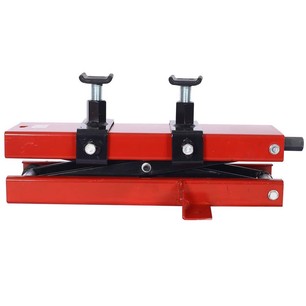 Tatayosi 1100lbs Red Motorcycle Off-road Bike Lift Jack, Scissor Center Jack Post Lift to 20.5 in. (3)