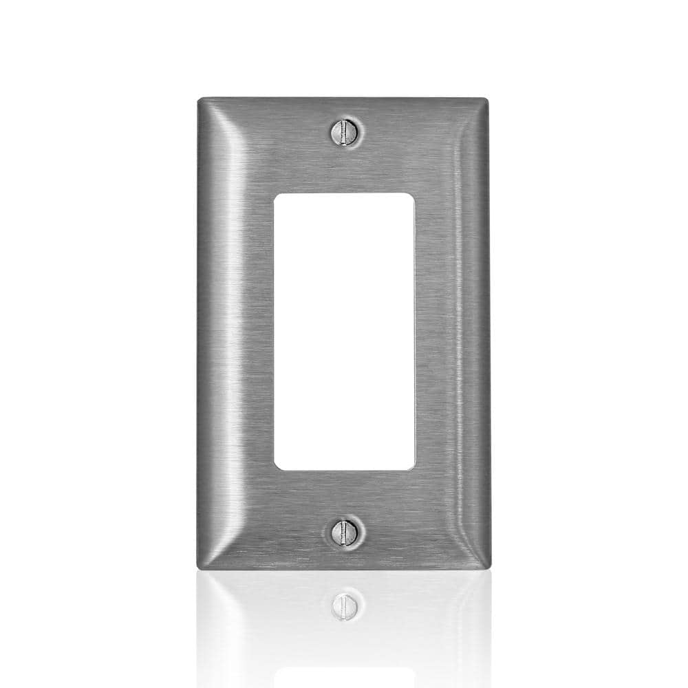 Leviton C-Serie sMagnetic Stainless Steel 1-Gang Decora/Decora Plus/GFCI Wall Plate, Standard Size SL26 (1)