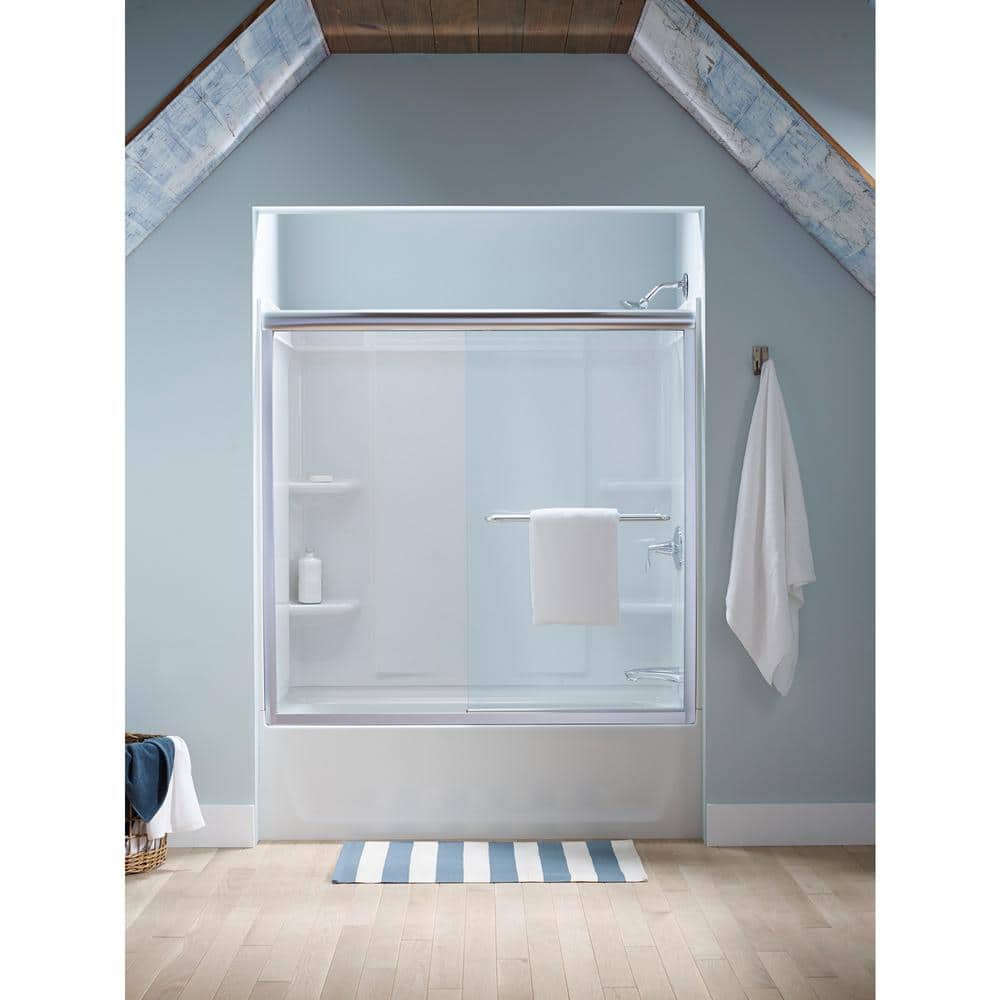 Sterling Ensemble Alcove 60 in. x 30 in. x 55 in. Fixed 3-Piece Direct-to-Stud Tub Surround in White (1)