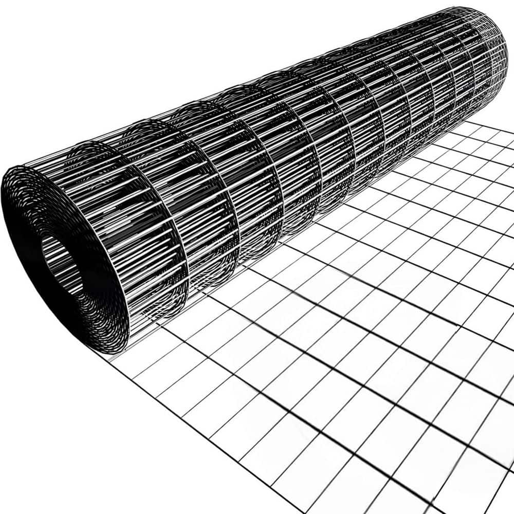 Amucolo 2 in. x 3 in. 16-Gauge Welded Wire Mesh Fence, 3 ft. x 50 ft. Black Vinyl Coated Hardware Cloth (1)