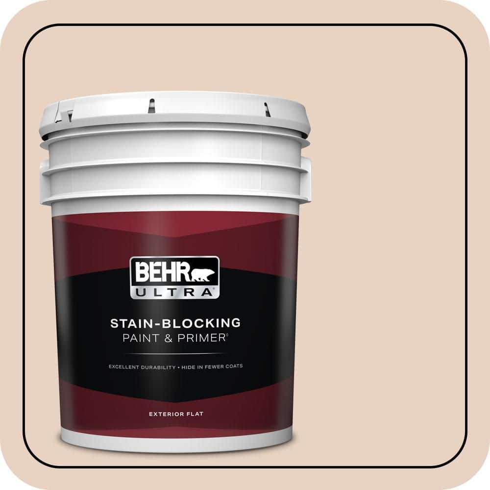 BEHR ULTRA 5 gal. #S200-1 Conch Shell Flat Exterior Paint & Primer
