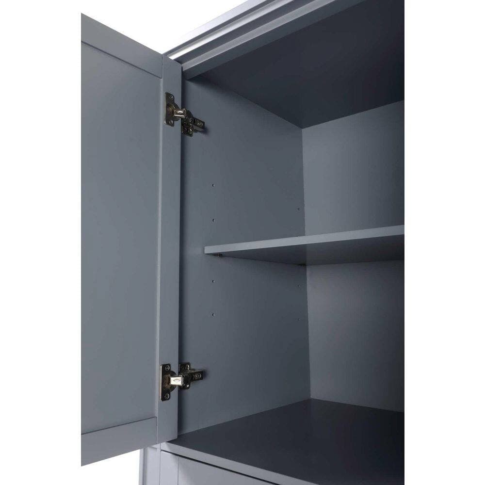 TIMELESS HOME 24 in. W x 20 in. D x 72 in. H Gray Freestanding Linen Cabinet (3)