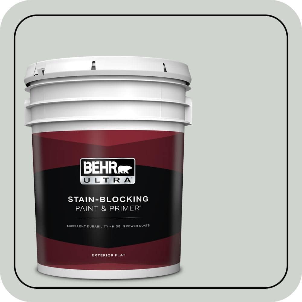 BEHR ULTRA 5 gal. #PPU12-11 Salt Glaze Flat Exterior Paint & Primer