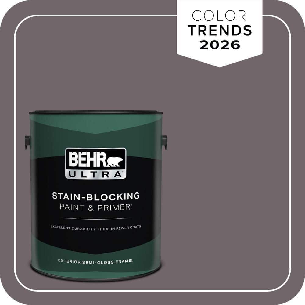 BEHR ULTRA 1 gal. #N570-5 Curtain Call Semi-Gloss Enamel Exterior Paint & Primer