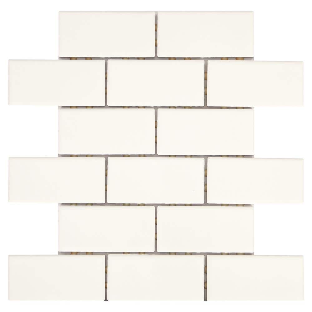 Daltile Restore Bright White 12 in. x 12 in. x 6.35mm Ceramic Mosaic Wall Tile (9.96 sq. ft./Case)