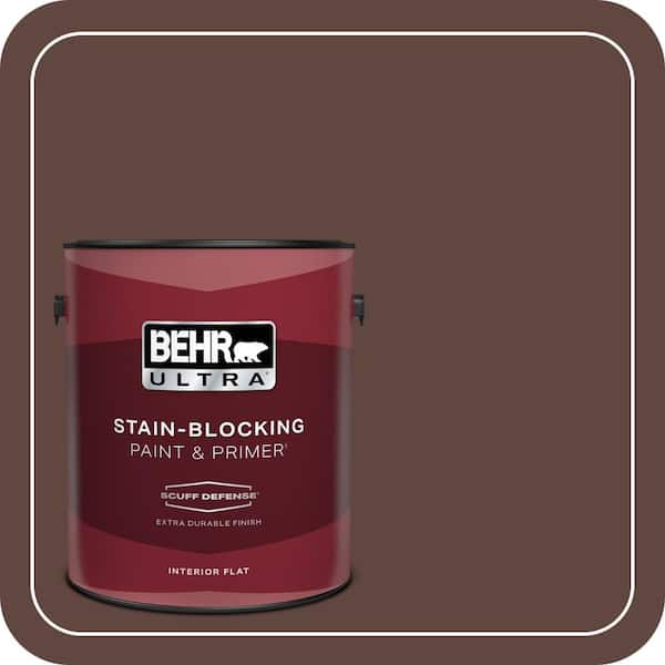 BEHR PREMIUM PLUS 1 gal. #180F-7 Warm Brownie Semi-Gloss Enamel Low Odor Interior Paint & Primer (4)