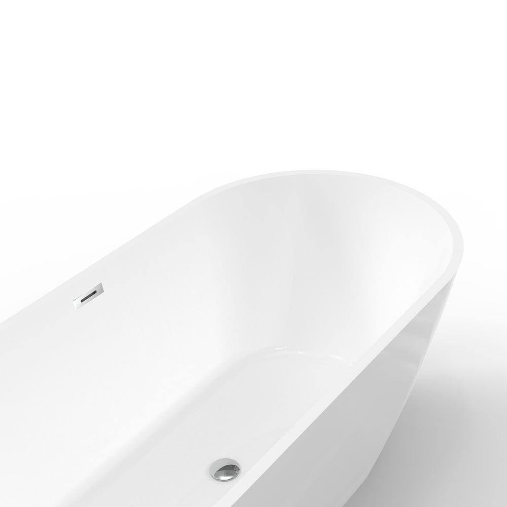 ANGELES HOME L 28.38 in. W Acrylic Freestanding Soaking Bathtub with Overflow and Drain (3)