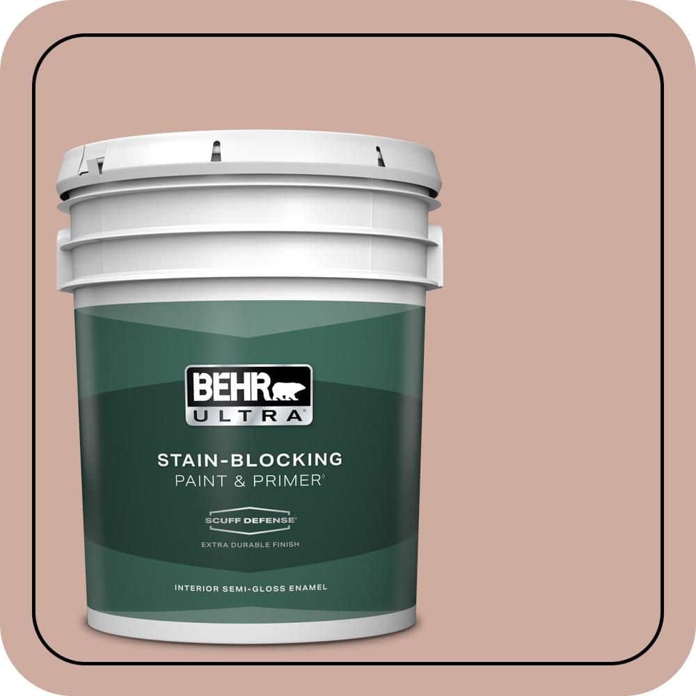 BEHR ULTRA 5 gal. #MQ1-50 Art Deco Pink Extra Durable Semi-Gloss Enamel Interior Paint & Primer