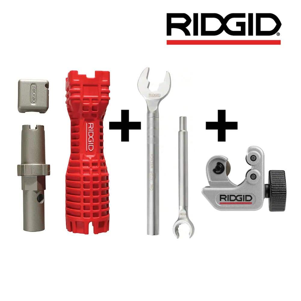 RIDGID EZ Change Faucet Removal Tool + One Stop Wrench + 101 Copper Pipe and Tubing Cutter 3-Piece Plumbing Essentials Bundle (2)