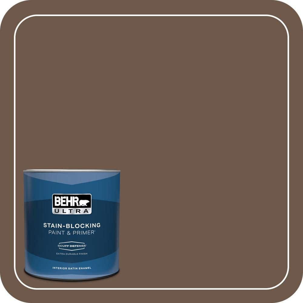 BEHR ULTRA 1 qt. #N230-7 Rustic Tobacco Extra Durable Satin Enamel Interior Paint & Primer