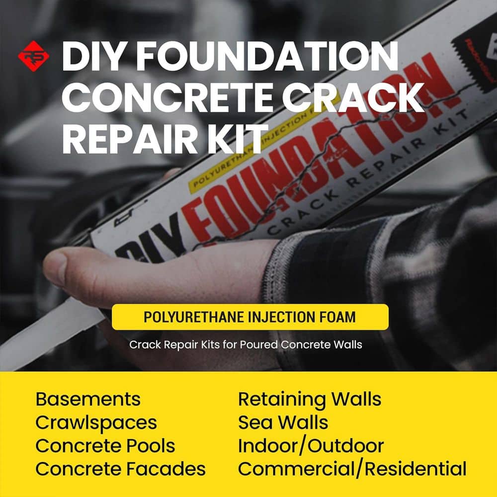 RadonSeal Concrete Foundation Crack DIY Repair Kit for Basement Wall Cracks (2)