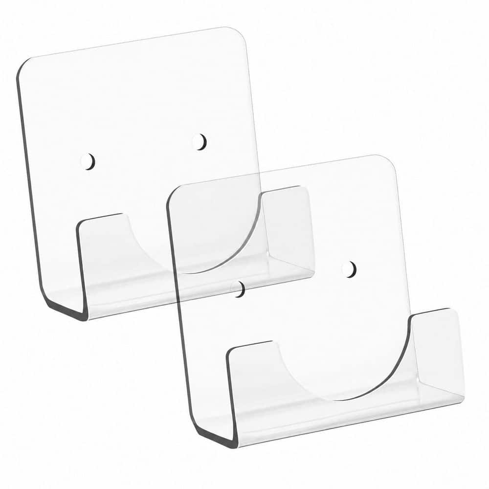 KHKFY Clear Acrylic Shower Rod Holder Wall Mount Flange Set with Screws, Invisible Bracket for Tension Rods (1)