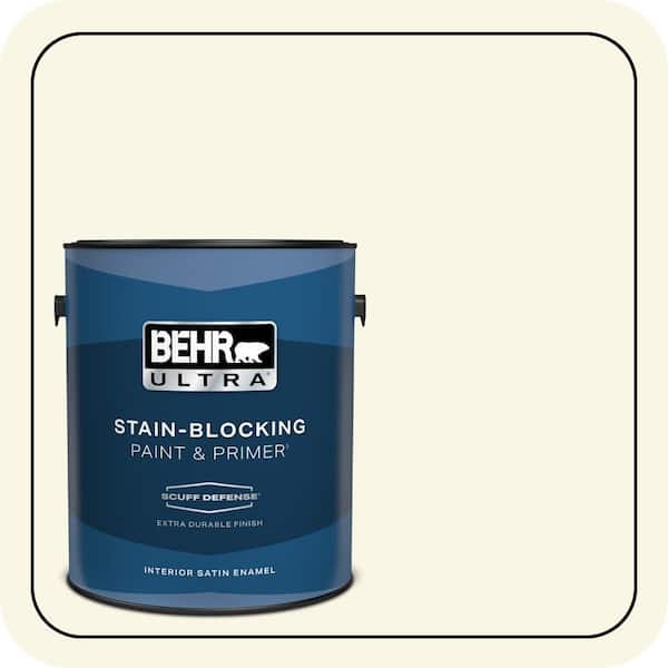 BEHR ULTRA 1 gal. #W-B-300 Magnolia Blossom Extra Durable Satin Enamel Interior Paint & Primer (2)