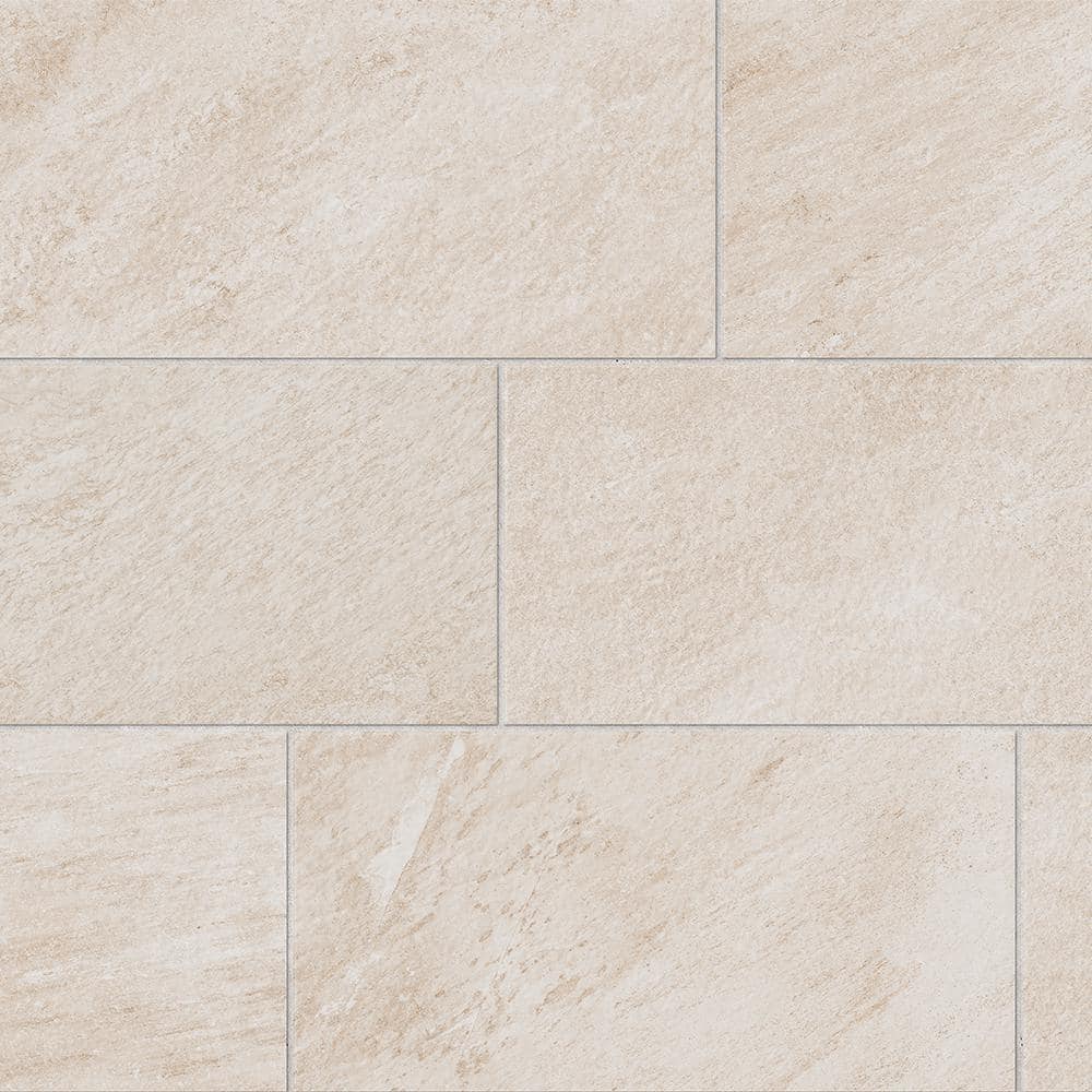 Corso Italia Alpe Ivory Matte 12 in. x 24 in. Quartzite Stone Look Porcelain Floor and Wall Tile (1.94 sq. ft./Each) (2)