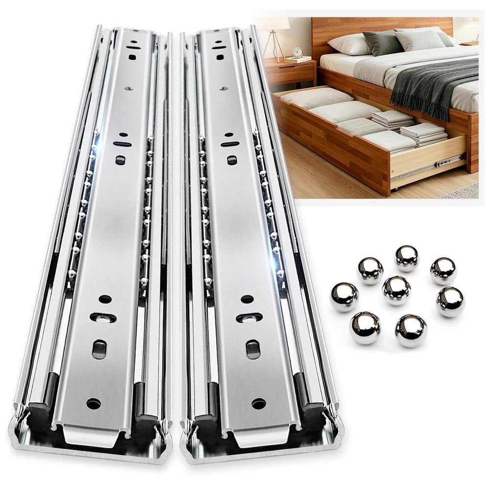 LAIFUCAM Heavy Duty 14 in. Blue Galvanized Steel Side Mount Undermount Full Extension Soft-Close Drawer Slides 1 Pair (1)