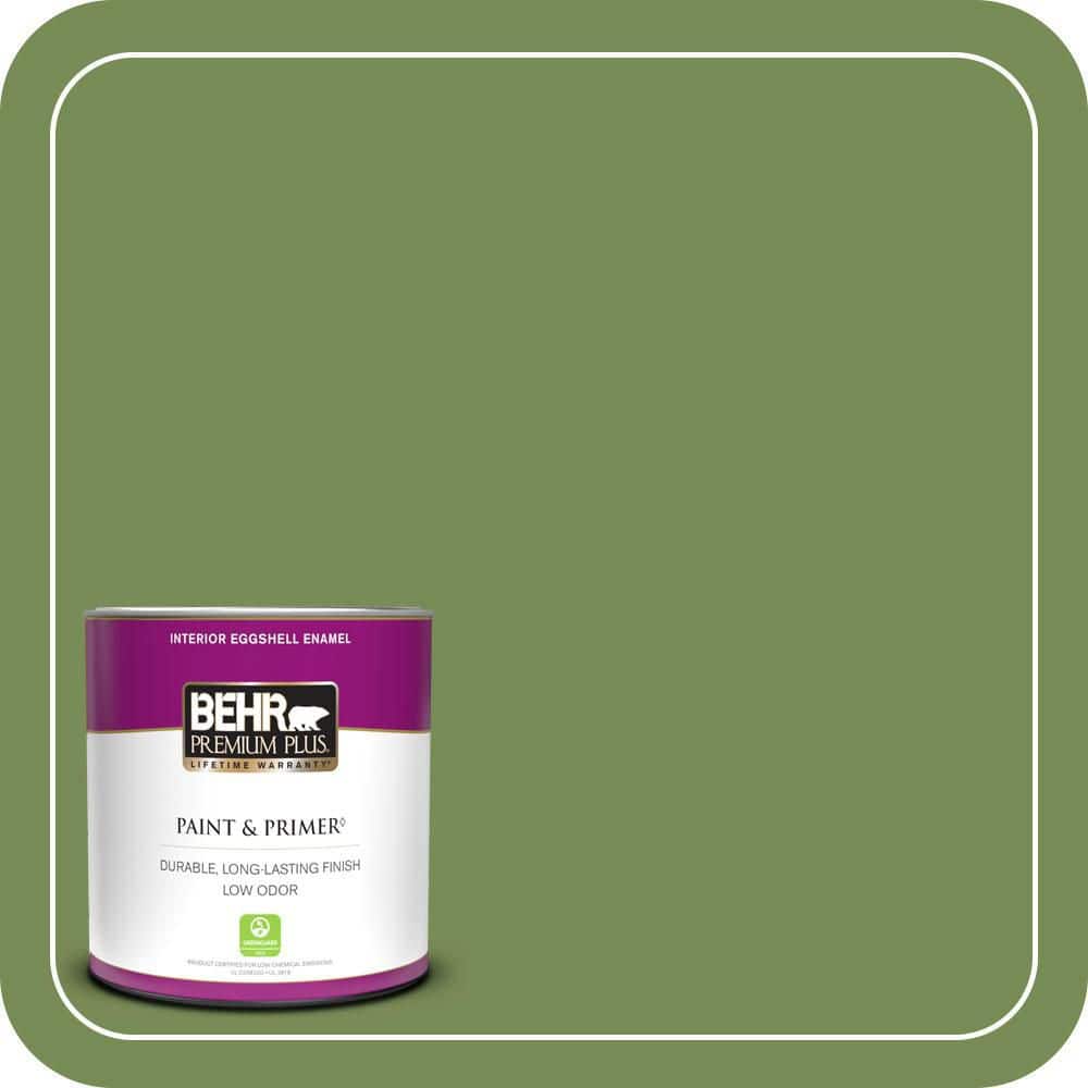 BEHR PREMIUM PLUS 1 qt. #MQ6-52 Lucky Clover Eggshell Enamel Low Odor Interior Paint & Primer