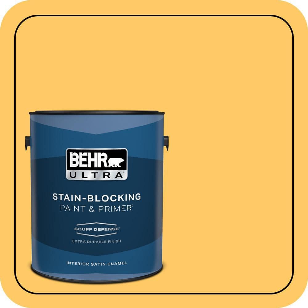 BEHR ULTRA 1 gal. #P270-5 Fuzzy Duckling Extra Durable Satin Enamel Interior Paint & Primer