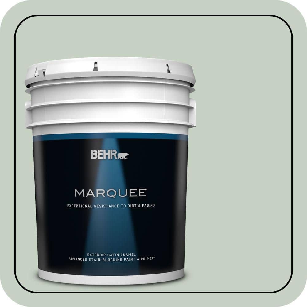 BEHR MARQUEE 5 gal. #N400-2 Frosted Sage Satin Enamel Exterior Paint & Primer