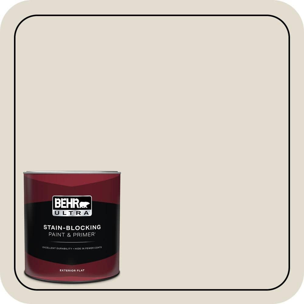 BEHR ULTRA 1 qt. #N340-1 Light Granite Flat Exterior Paint & Primer