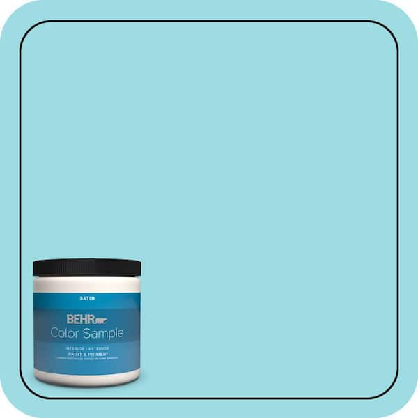 BEHR PREMIUM PLUS 8 oz. #P470-2 Serene Thought Satin Enamel Interior/Exterior Paint & Primer Color Sample (2)
