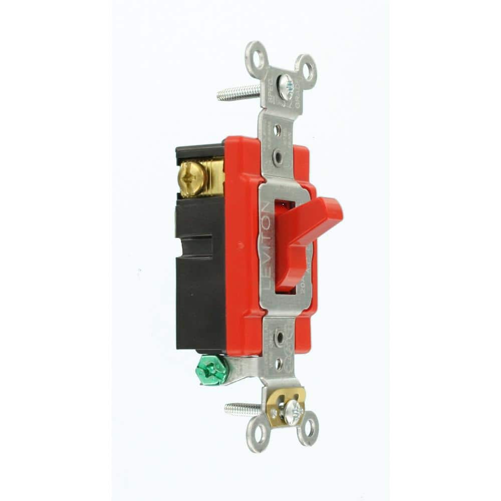 Leviton 20 Amp Industrial Grade Heavy Duty 3-Way Toggle Switch, Red 1223-2R (2)