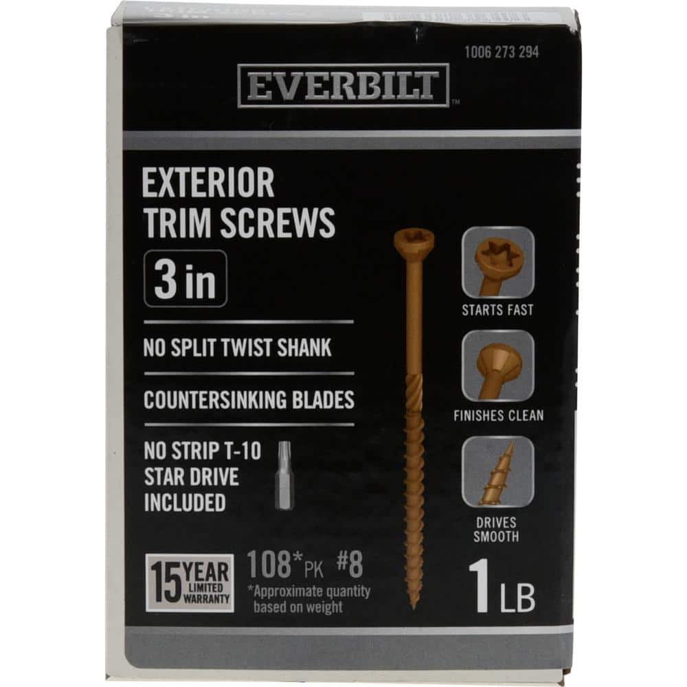 Everbilt #8 Star Drive Trim Head Exterior Wood Screws 1 lb.-Box (1)