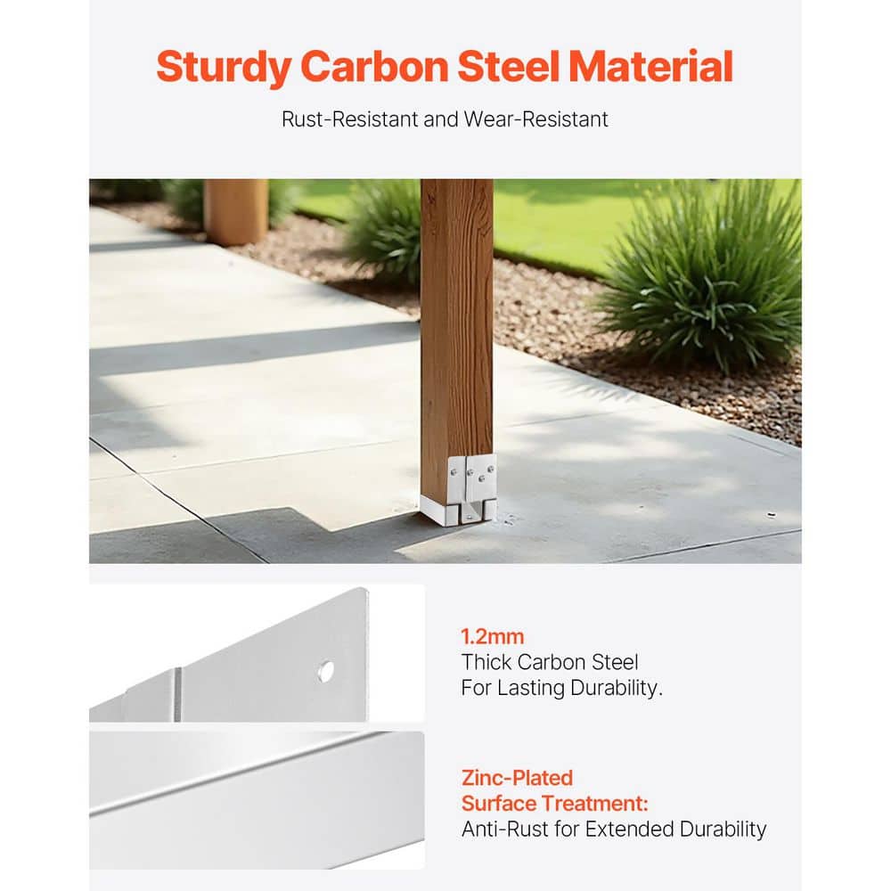 SVOPES Set of 10 6 x 6 post bases Inner size 5.49 x 5.57 in., zinc-plated steel, 1-in. standoff. Ideal for concrete pergolas (3)