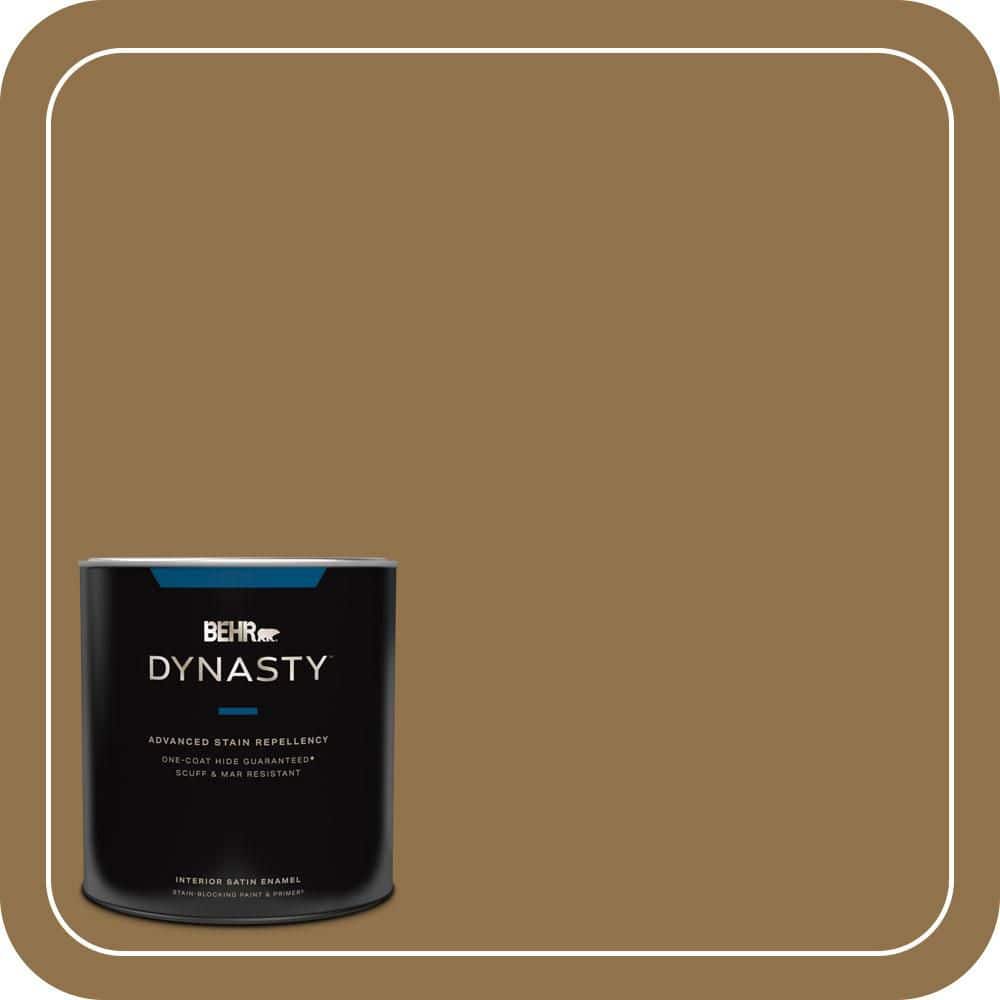 BEHR DYNASTY 1 qt. #N290-7 Marrakech Brown Satin Enamel Interior Stain-Blocking Paint and Primer