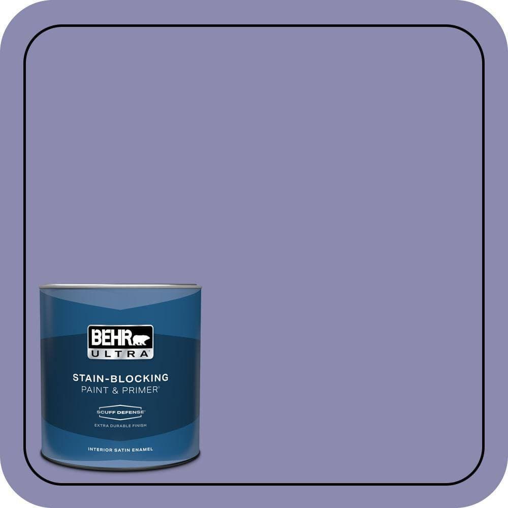 BEHR ULTRA 1 qt. #M550-5 Violet Aura Extra Durable Satin Enamel Interior Paint & Primer
