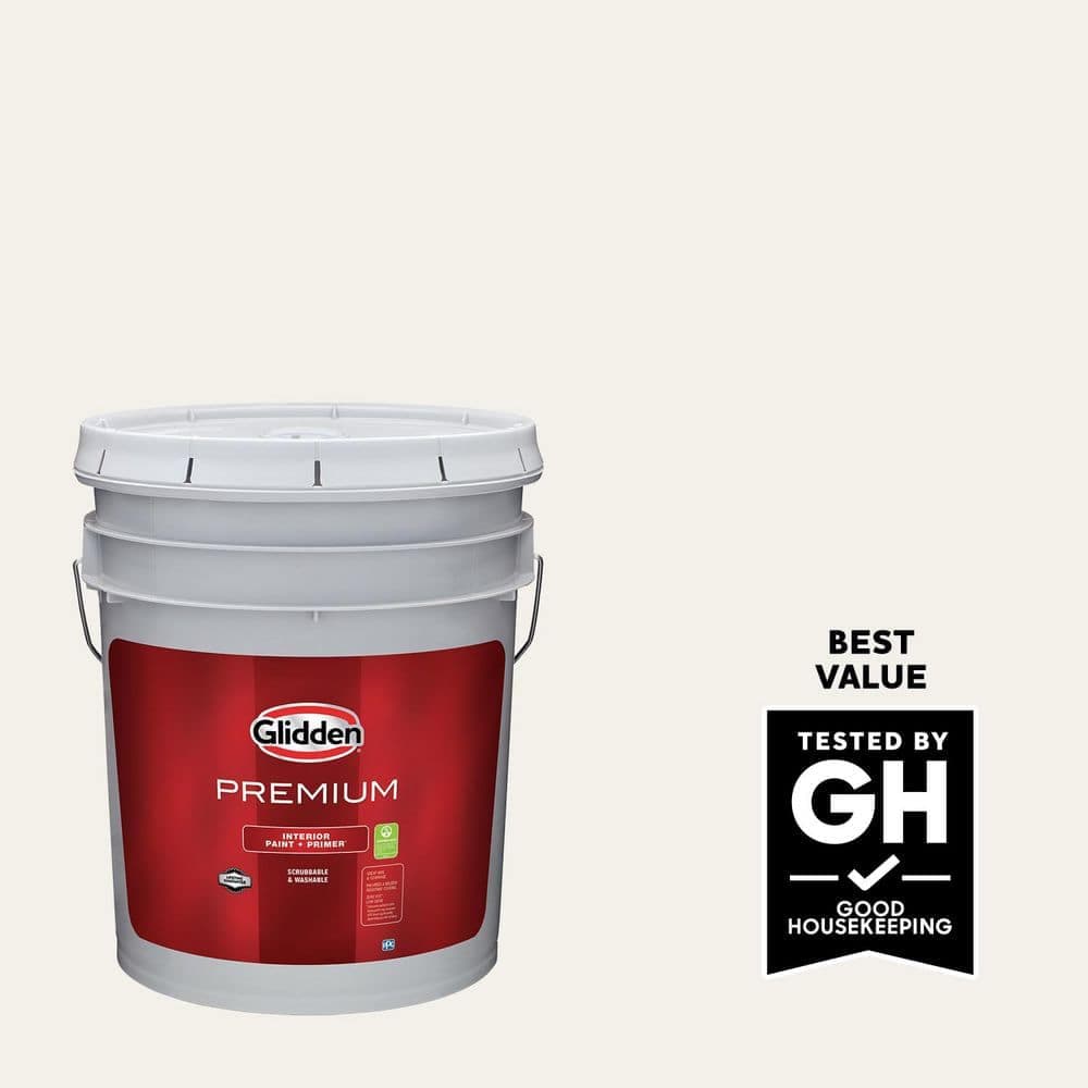 Glidden Premium 5 gal. PPG0998-1 Cotton Tail Semi-Gloss Interior Latex Paint (1)
