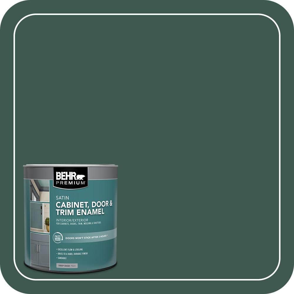 BEHR PREMIUM 1 qt. #PFC-45 Patio Green Satin Enamel Interior/Exterior Cabinet, Door & Trim Paint
