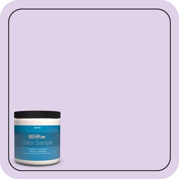 BEHR PREMIUM PLUS 8 oz. #P570-1 Teary Eyed Satin Enamel Interior/Exterior Paint & Primer Color Sample (2)