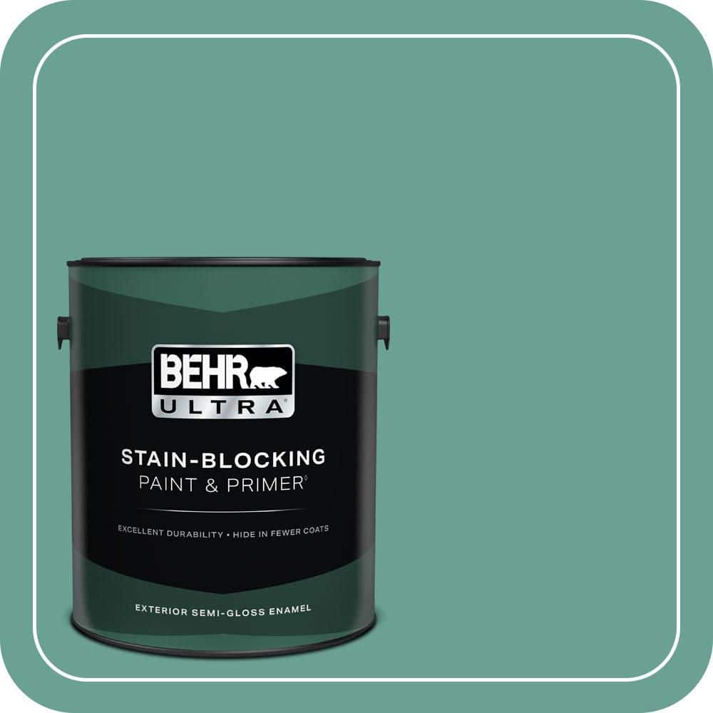 BEHR ULTRA 1 gal. #T17-15 Jade Dragon Semi-Gloss Enamel Exterior Paint & Primer