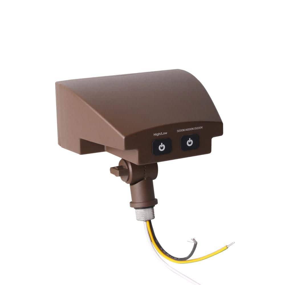 Commercial Electric 2000 plus 3500 Dual Lumen Bronze Aluminum Hardwired LED Outdoor Spotlight with 3CCT Integrated Bulb 1-Pack (4)