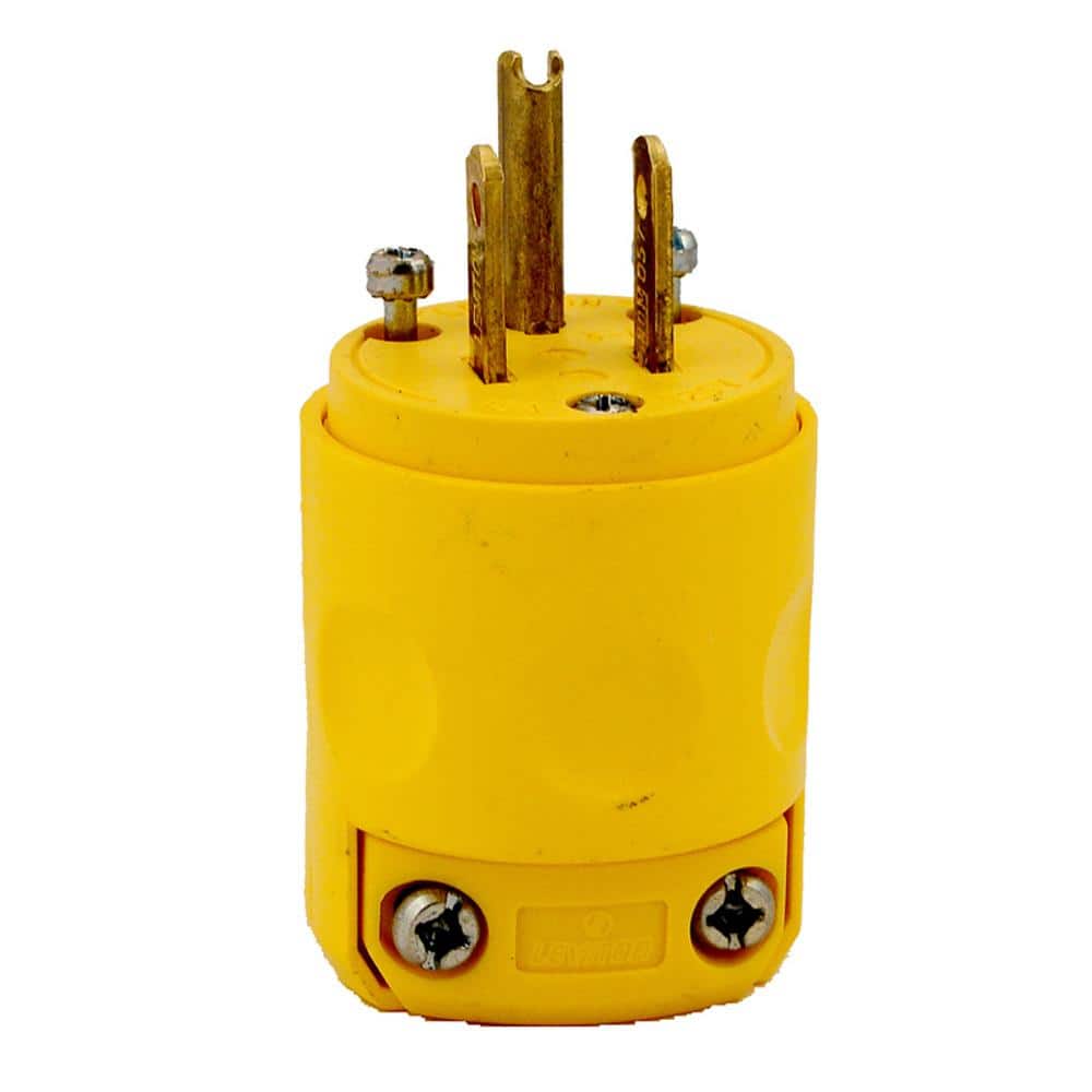 Leviton 15 Amp 125-Volt 3-Wire Plug, 515PV-YL