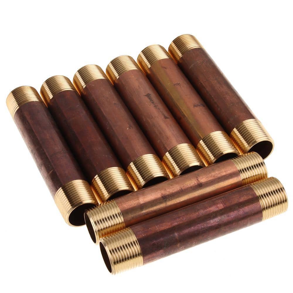 LTWFITTING 3/4 in. x 5 in. MIP Brass Nipple Fitting (8-Pack) (2)