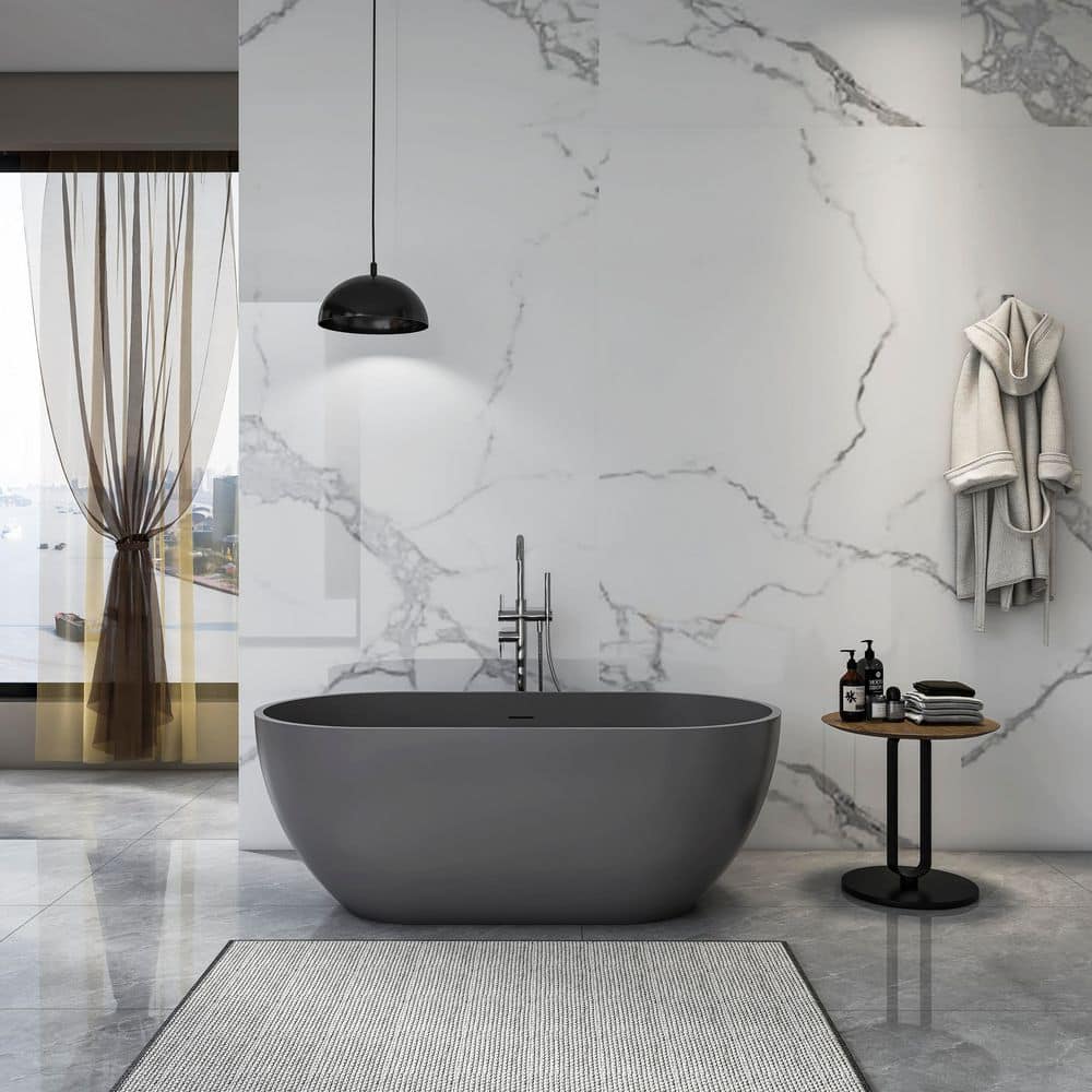 Boosicavelly 30 in. Stone Resin Solid Surface Freestanding Soaking Bathtub (3)