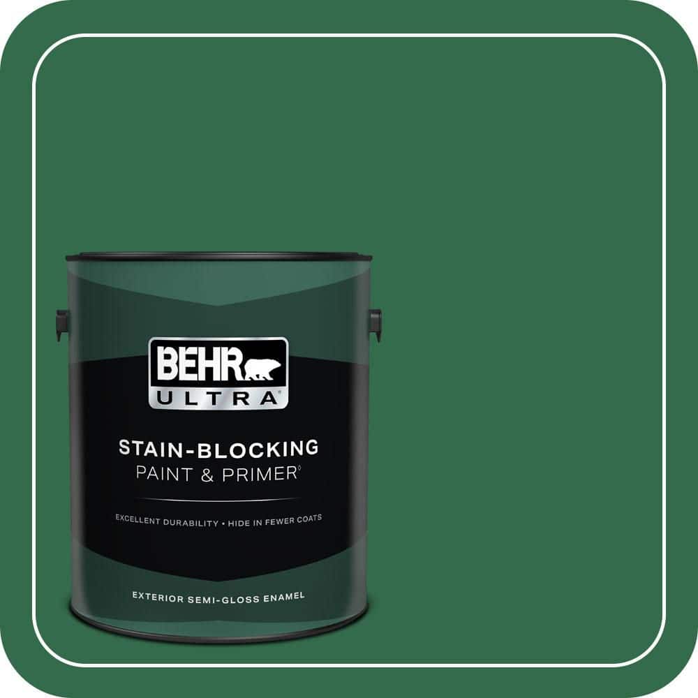 BEHR ULTRA 1 gal. #S-H-460 Chopped Chive Semi-Gloss Enamel Exterior Paint & Primer
