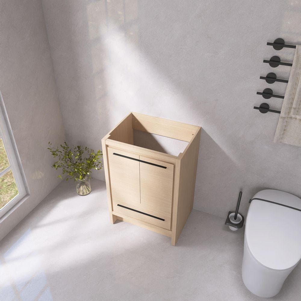 UPIKER 24 in. Bath Vanity Cabinet without Top in Dune Oak Unassembled (3)