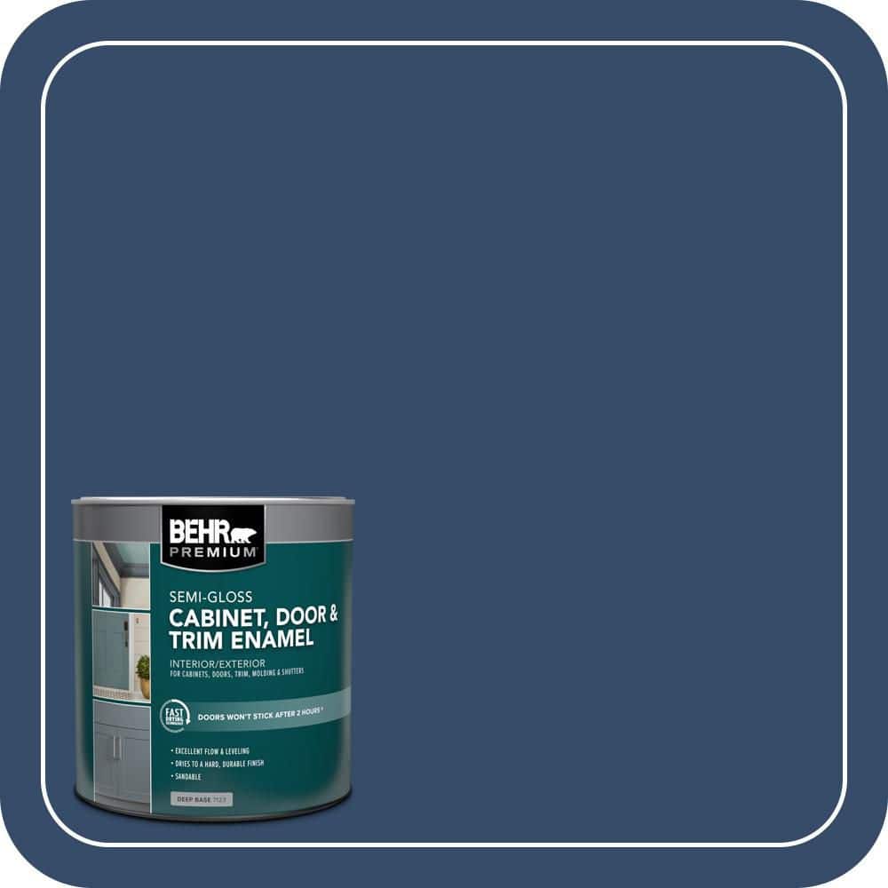 BEHR PREMIUM 1 qt. #580D-7 Deep Royal Semi-Gloss Enamel Interior/Exterior Cabinet, Door & Trim Paint