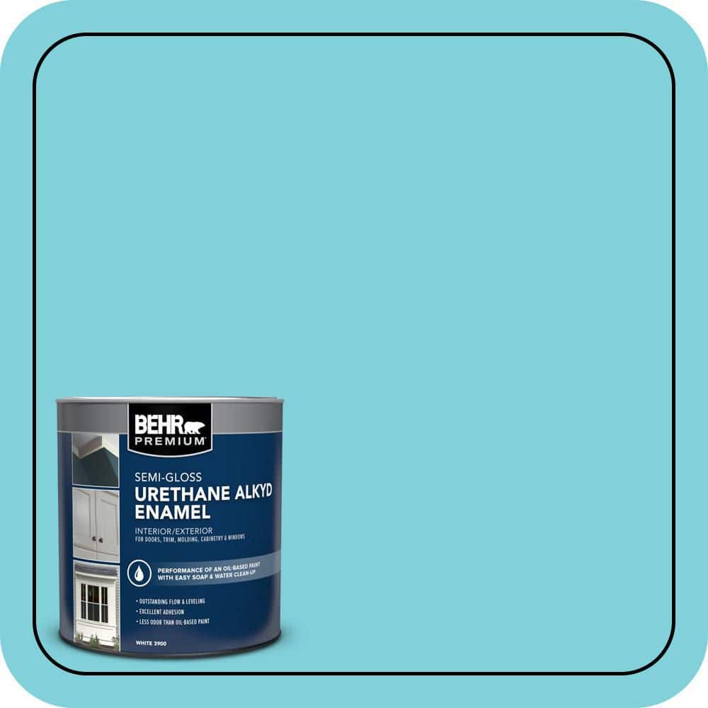 BEHR PREMIUM 1 qt. #P470-3 Sea of Tranquility Semi-Gloss Enamel Urethane Alkyd Interior/Exterior Paint