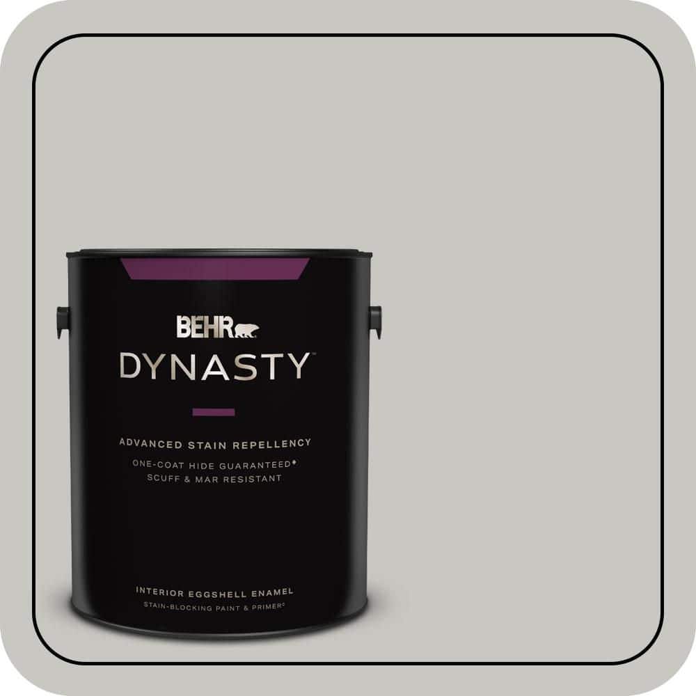 BEHR DYNASTY 1 gal. #MQ2-59 Silver City One-Coat Hide Eggshell Enamel Interior Stain-Blocking Paint & Primer