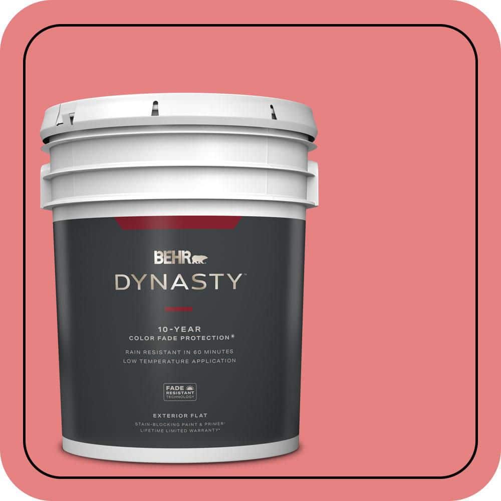 BEHR DYNASTY 5 gal. #P170-4 Sugar Poppy Flat Exterior Stain-Blocking Paint & Primer